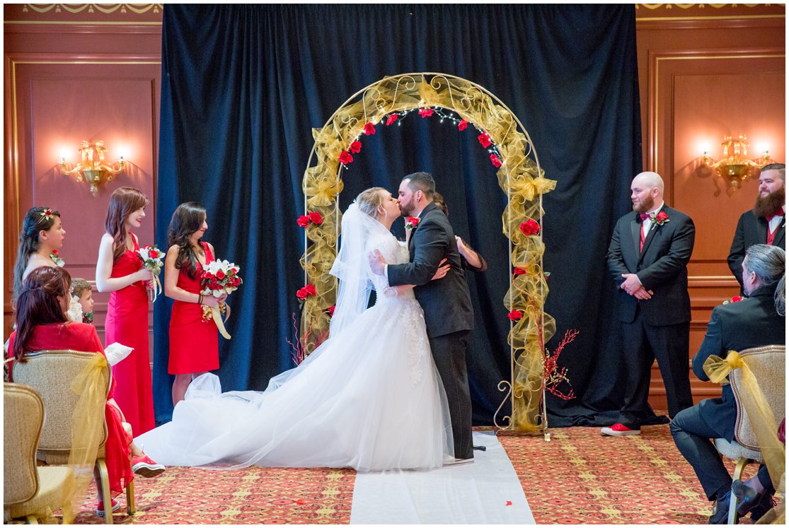 Red and Gold Cheyenne, Wyoming Wedding at Little America by Wyoming Photographer