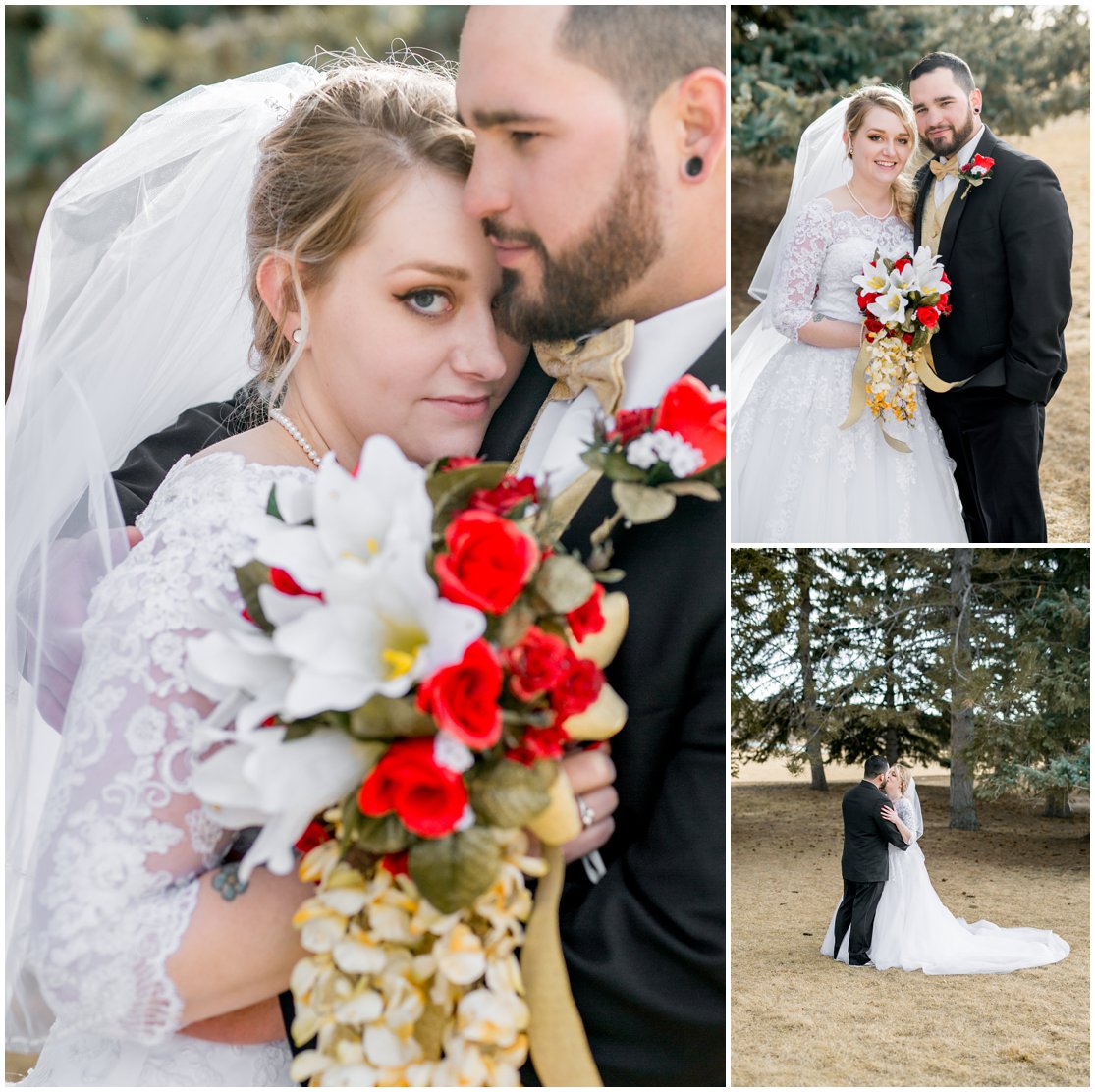 Red and Gold Cheyenne, Wyoming Wedding at Little America by Wyoming Photographer