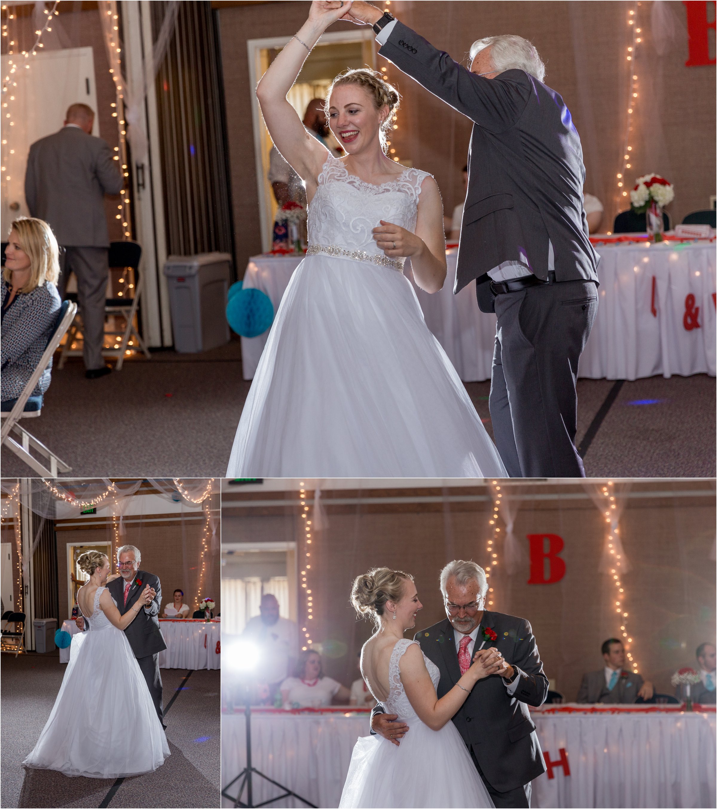 bride dances with her father at her wedding reception