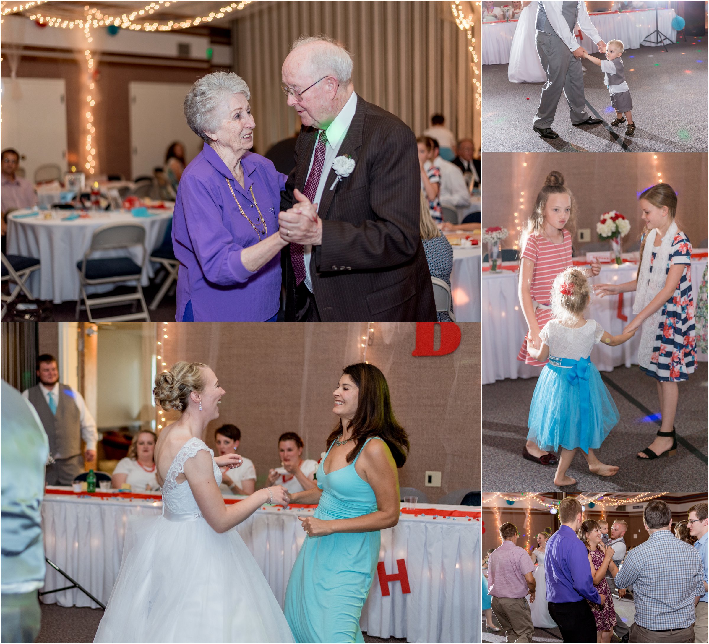 bride and groom dance with their guests at their cheyenne wedding reception