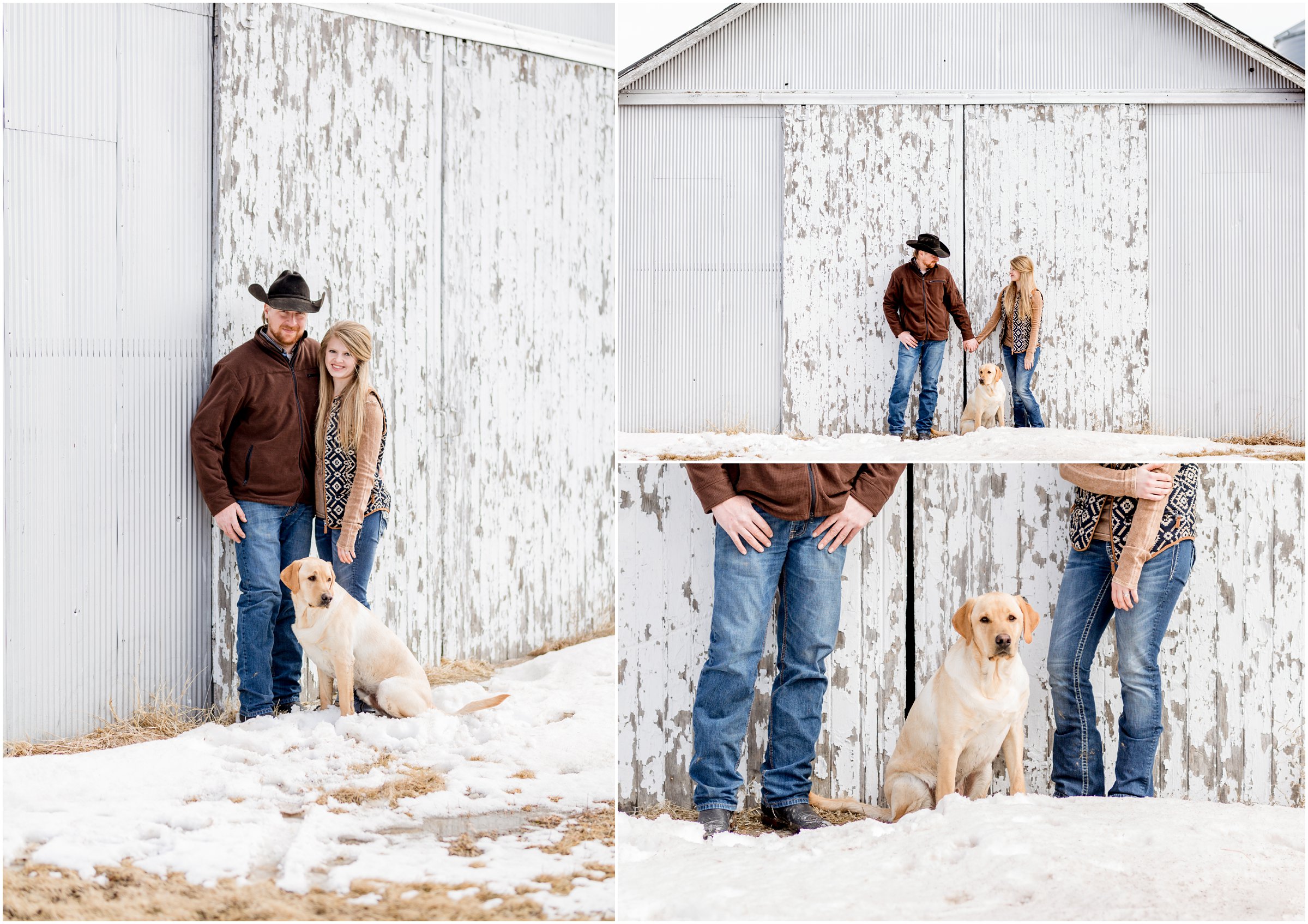 Engagement photos with horses on a farm outside of Holdrege Nebraska