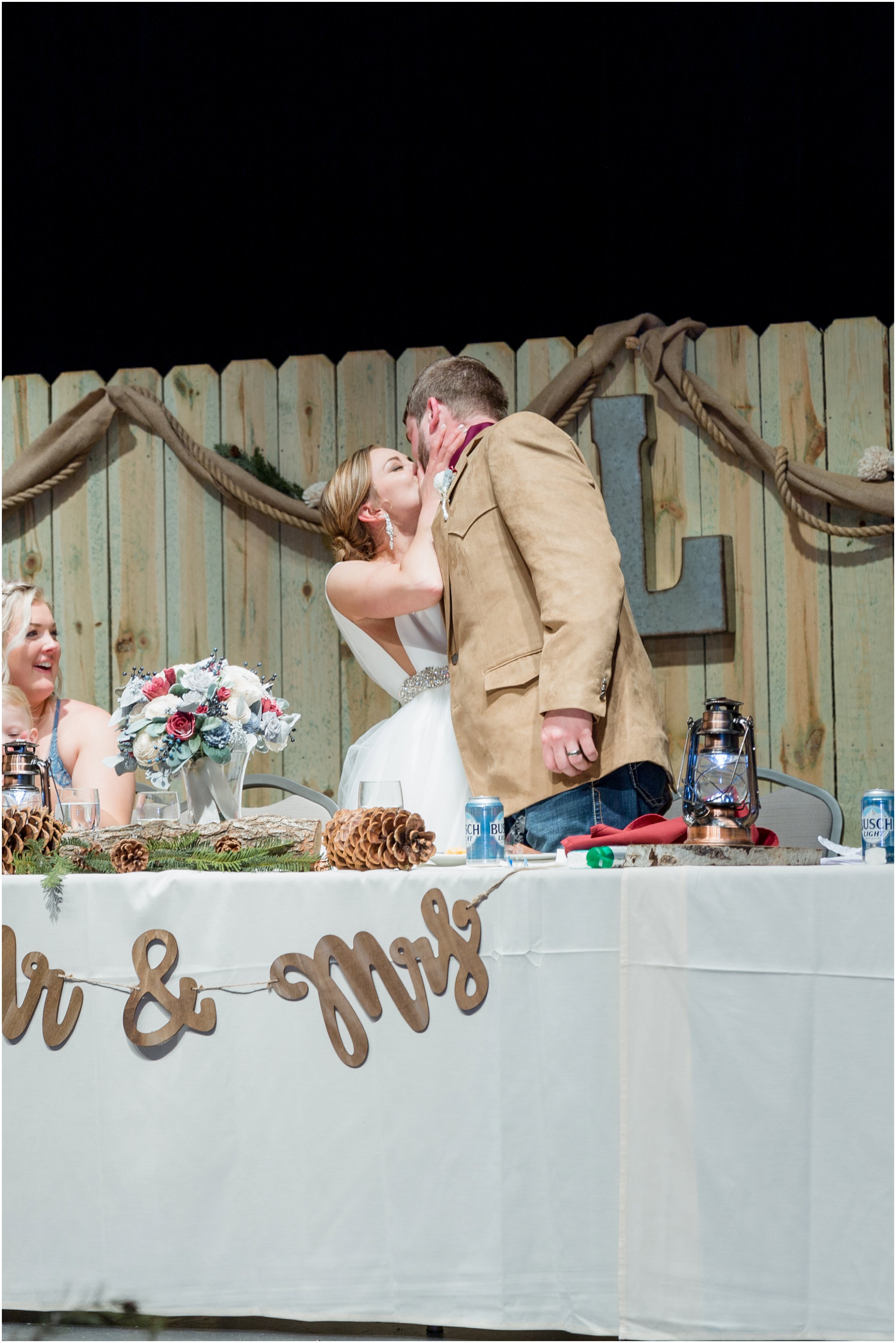 winter wedding in Silverthorne Colorado with snow around Lake Dillon