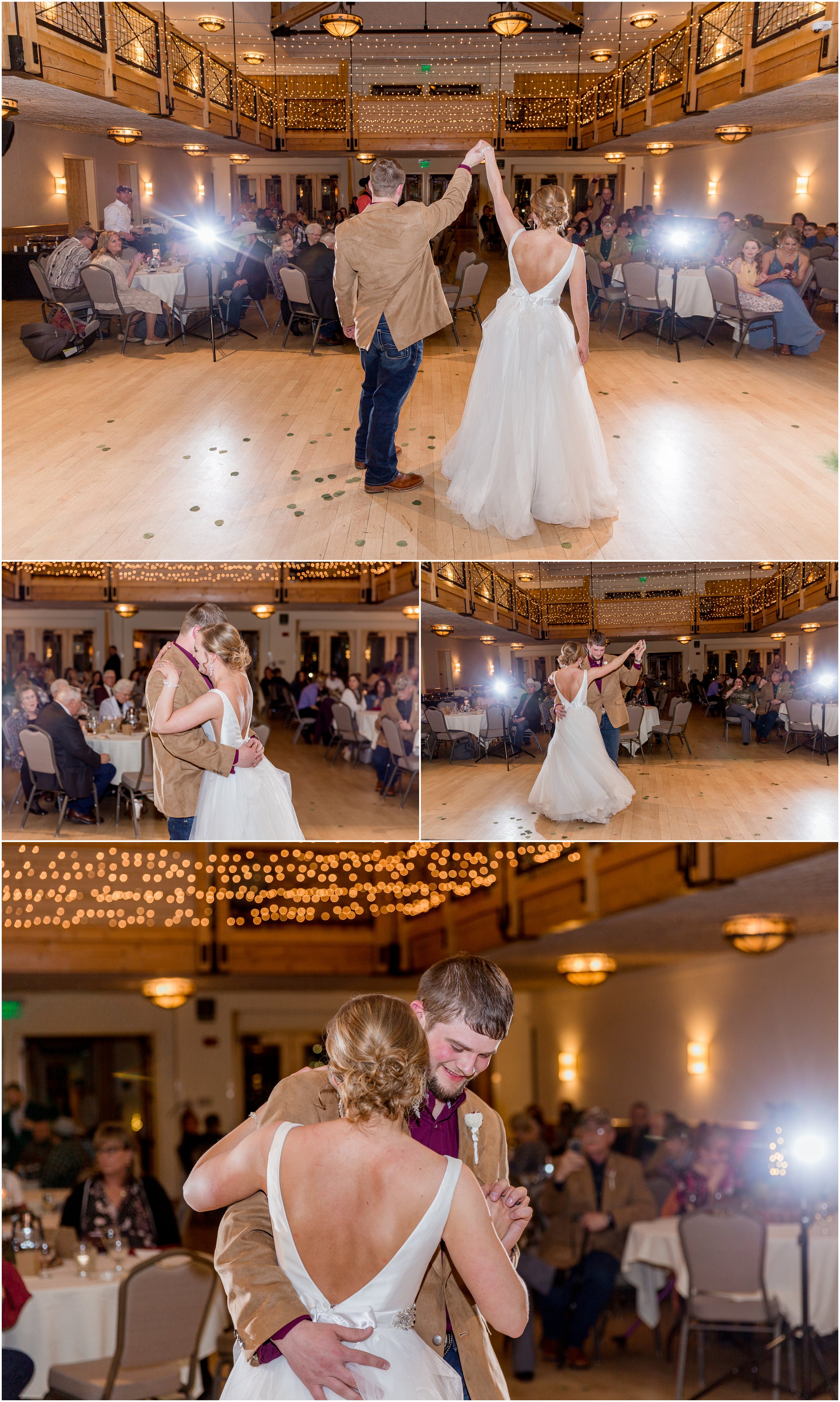 winter wedding in Silverthorne Colorado with snow around Lake Dillon