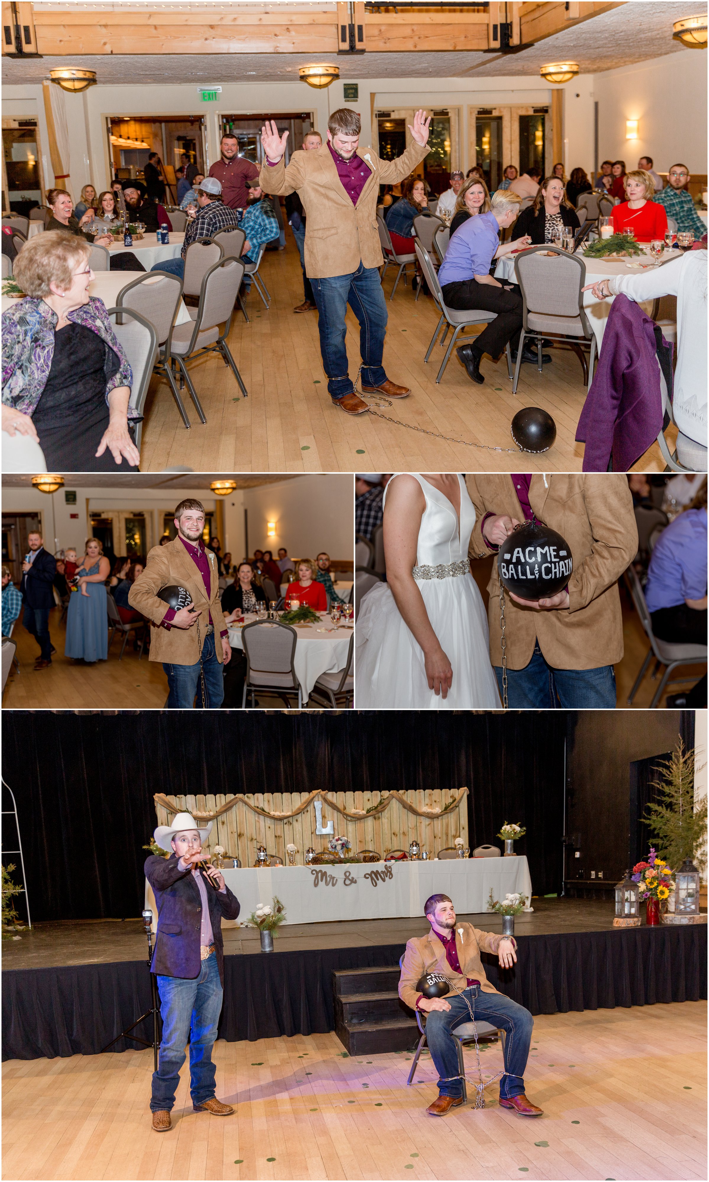 winter wedding in Silverthorne Colorado with snow around Lake Dillon