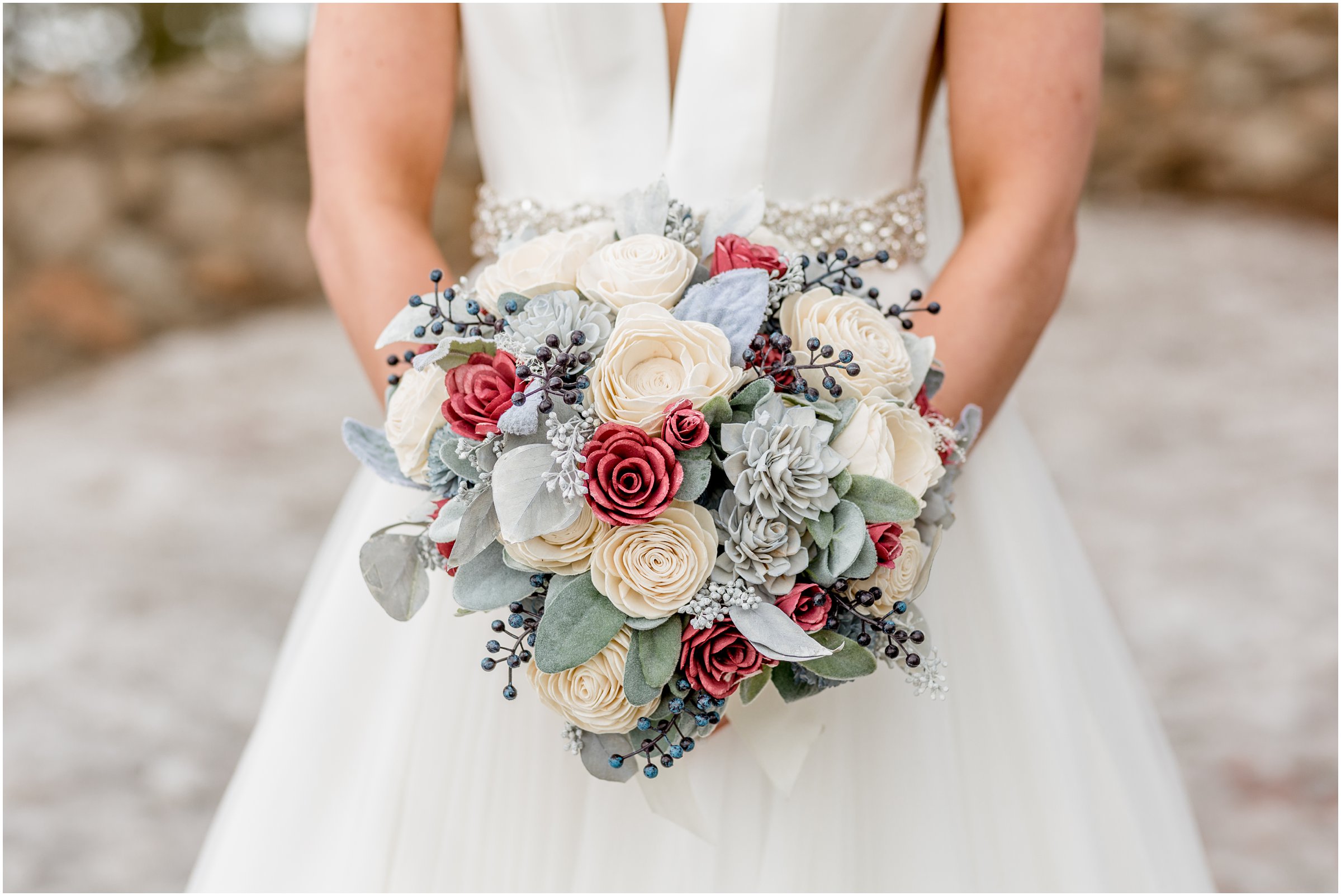 winter wedding in Silverthorne Colorado with snow around Lake Dillon