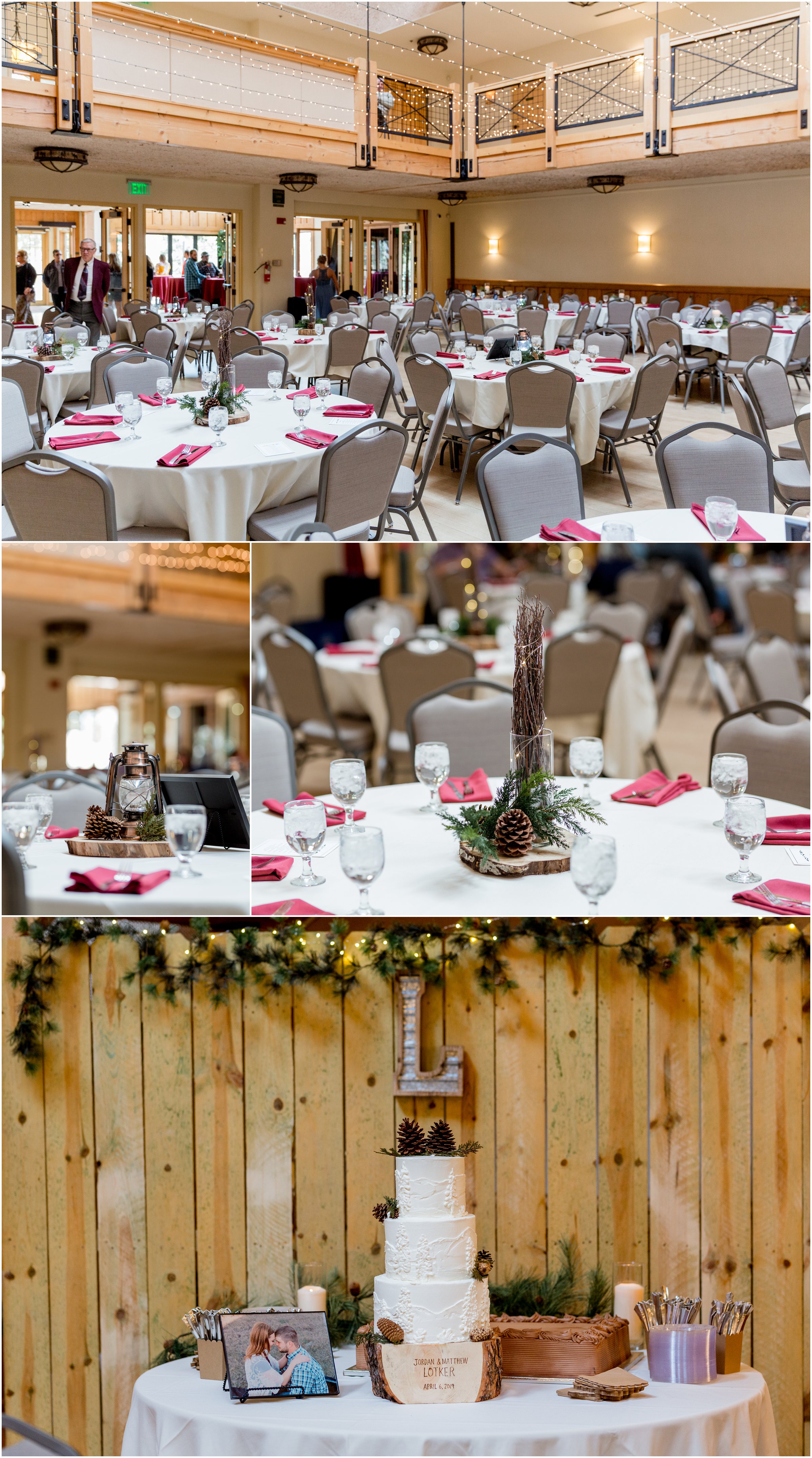 winter wedding in Silverthorne Colorado with snow around Lake Dillon