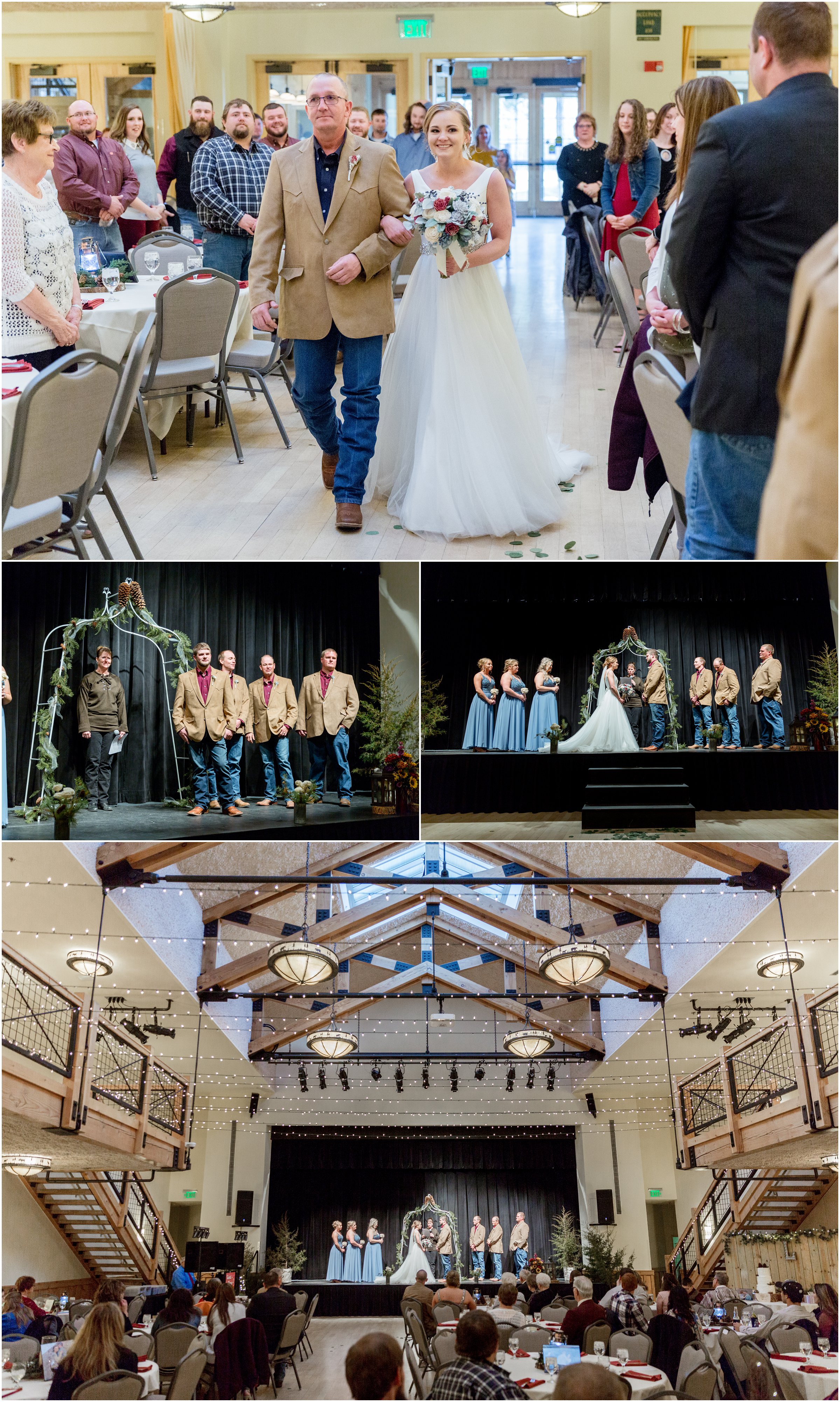 winter wedding in Silverthorne Colorado with snow around Lake Dillon