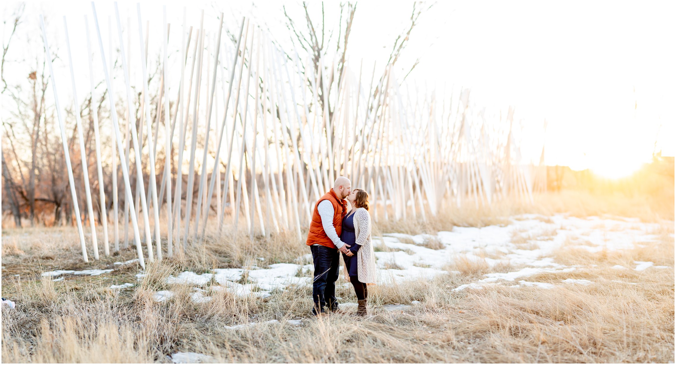 Golden light maternity session in Greeley, Colorado photographed by Sioux City Materntiy Photographer