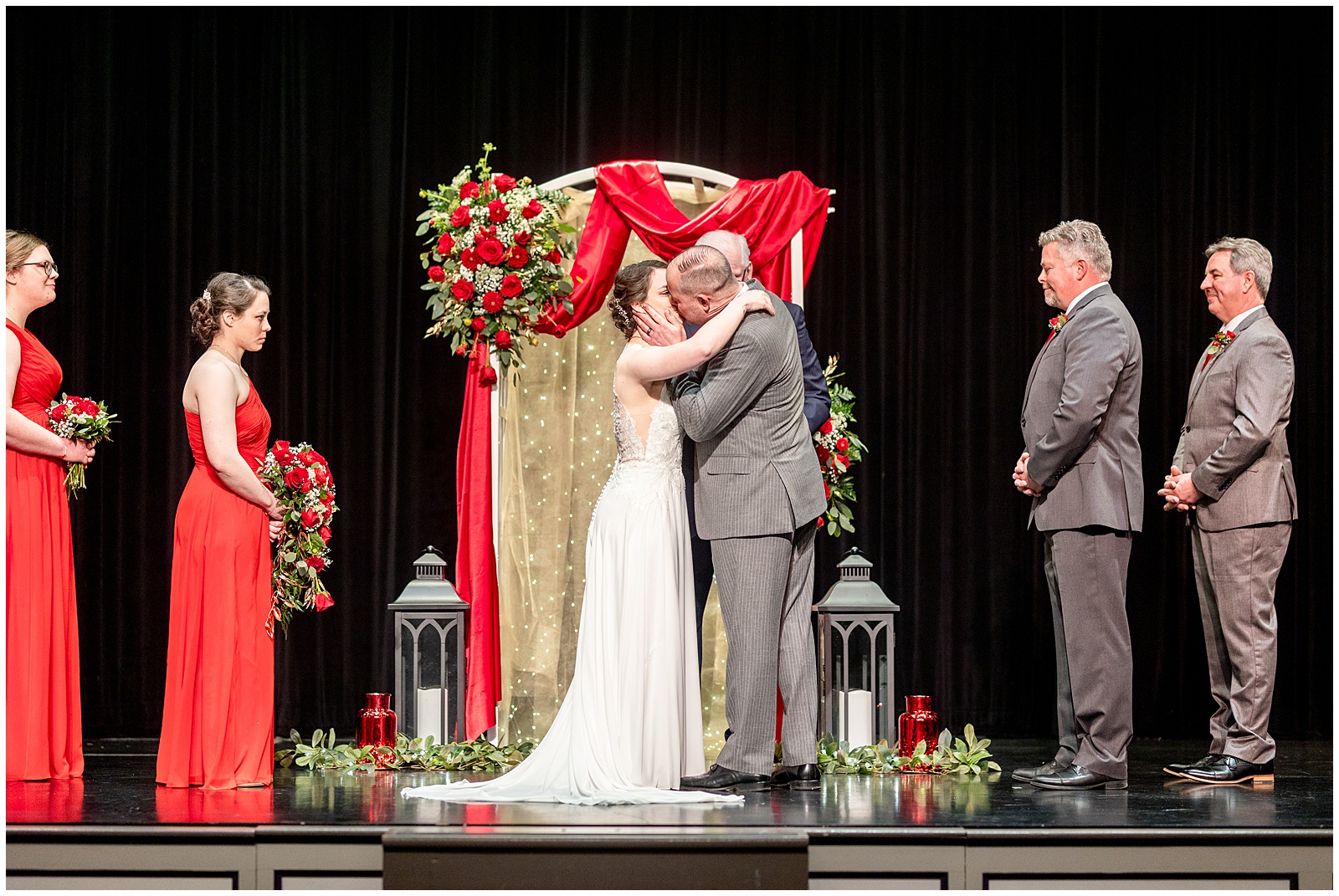 Weddig at the Opera house in Minden Nebraska photographed by Nebraska wedding photographer