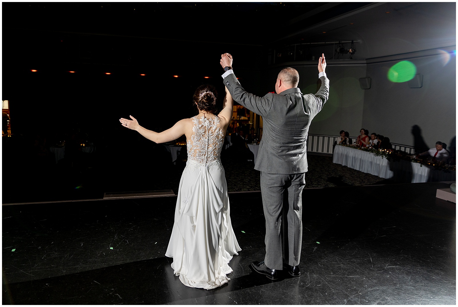 Weddig at the Opera house in Minden Nebraska photographed by Nebraska wedding photographer